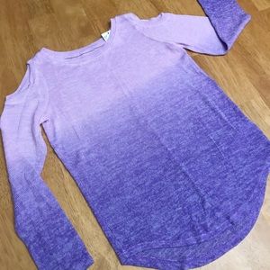 Girls Justice open shoulder purple shirt